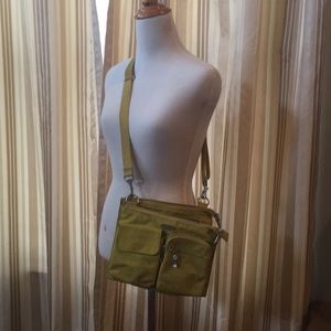 Baggallini medium crossbody. Nylon. Chartreuse.